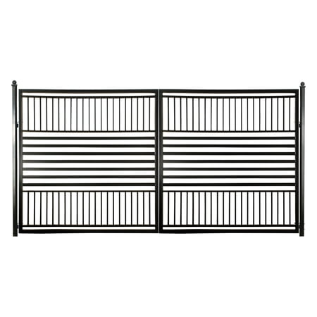 ALEKO Modern Garden Steel Dual Swing Driveway Gate Barcelona Style 14 x 6 feet