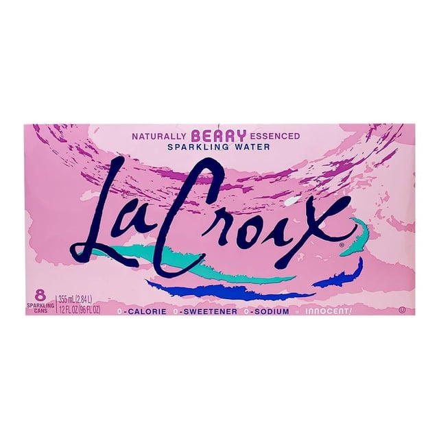 Agua gasificada La Croix Core sabor moras 8 latas con 355 ml c/u