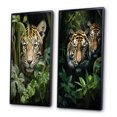 thumbnail image 3 of Designart "Tigers In Asian Painting VIII" Asian Art Framed Wall Art Set Of 2 - Green People Frame Gallery Set For Office Decor, 3 of 7