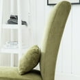 thumbnail image 4 of Pisano Contemporary Chenille Fabric Armless Accent Chair with Pillow, Green, 4 of 5