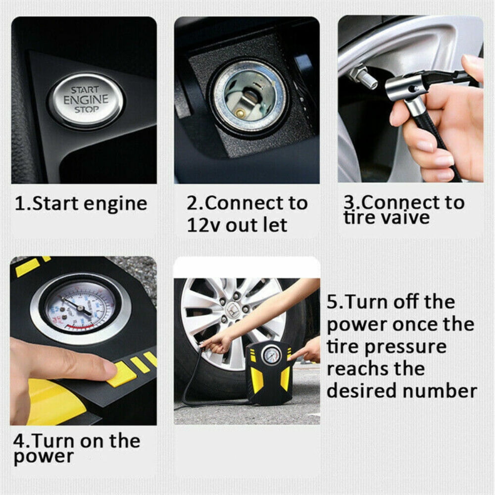 12V Tier Inflator, DFITO 150PSI Air Pump for Car, Portable Tires Air Compressor