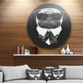 thumbnail image 2 of Designart 'Funny Dog with Black Glasses' Disc Animal Metal Circle Wall Art, 2 of 5