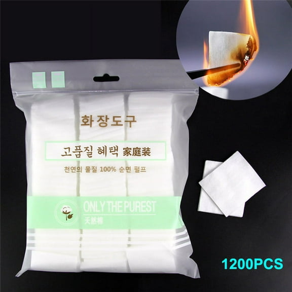 1200pcs/1bag Pure Cotton Pads Facial Makeup Cleaning Remover Cotton Puff Daily Tool