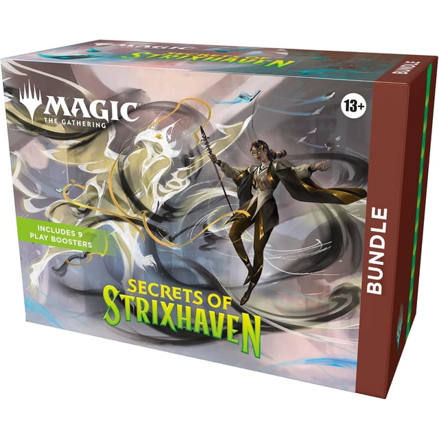 Magic: The Gathering Secrets of Strixhaven - Bundle (9 Play Boosters, 30 Lands, 1 Alt-Art Card + Exclusive Accessories)