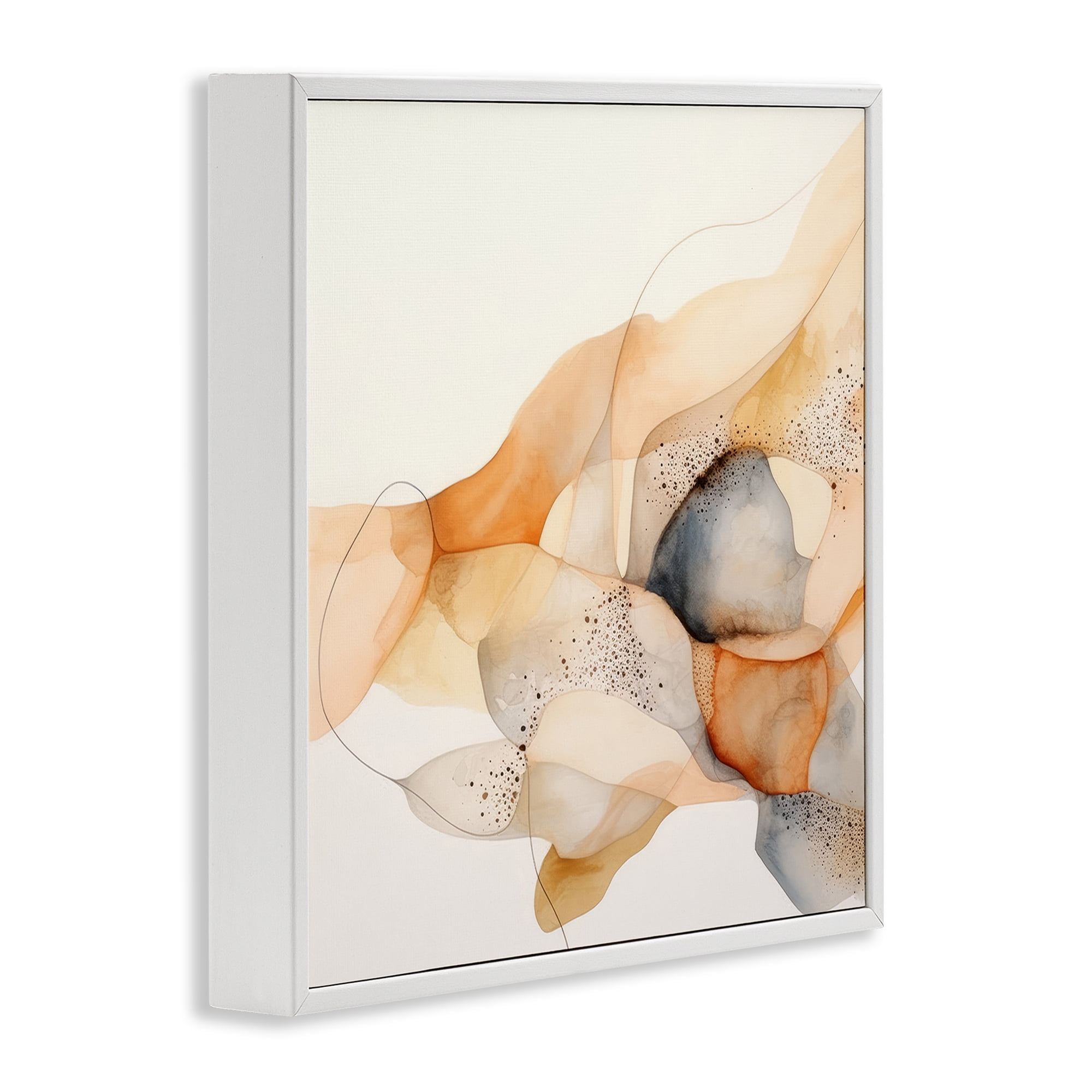 Stupell Industries Cascading Fluid Abstract Abstract Painting White Framed Art Print Wall Art, 12 x 12