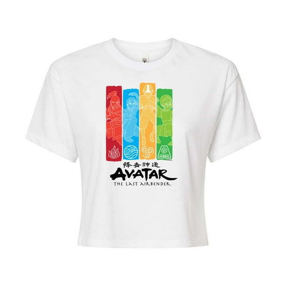 Avatar - The Last Airbender - Four Nations - Juniors Cropped Cotton Blend T-Shirt
