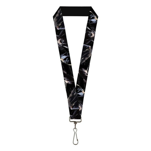 DC Comics Lanyard, Batman 4 Vivid Action Poses Black, Elastic