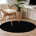 thumbnail image 5 of Black Large Area Rugs for Bedroom Living Room, Soft Non Slip Carpet Bedside Rug, Pure Black Round Floor Cover Kitchen Accent Rug 3.3' for Dining Room/Office, 5 of 9