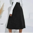 thumbnail image 6 of Skirts for Women Trendy High Waist Button Front A Line Corduroy Midi Skirt Long Skirts for Women, 6 of 7