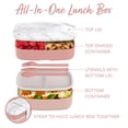 thumbnail image 4 of Bentgo Classic - Adult Bento Box, Stackable 3-Compartment Lunch Box with Removable Utensil Set and Sealing Strap, BPA-Free, Food Container Ideal for Meal Prep, Work, and On the Go (Blush Marble), 4 of 5