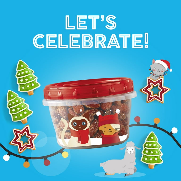 Ziploc Limited Edition Holiday Design Small Round Containers & Lids - 3  Pack, 1 pt - Gerbes Super Markets