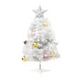 thumbnail image 3 of 24Inch Mini Pink Christmas Tree with Lights, Tabletop Small Christmas Tree with Star Topper and Ribbon Ornaments for Holiday, Home, Office, Party Decoration, 3 of 5