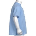 thumbnail image 3 of Mens Lin Manches Courtes Été Solide Chemises Décontracté en Vrac Robe Soft Tops Tee Blue M, 3 of 7