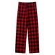 thumbnail image 1 of Pantalones de pijama para hombre de color rojo con bolsillos, pantalones de pijama para dormir de franela suave a cuadros para hombre, 1 of 5