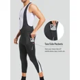 thumbnail image 3 of QUALICOS Shorts Tipo Peto de Ciclismo para Hombre con Bolsillos, Mallas Tipo Peto de Ciclismo Acolchadas 4D 3/4 para Hombre, 3 of 7