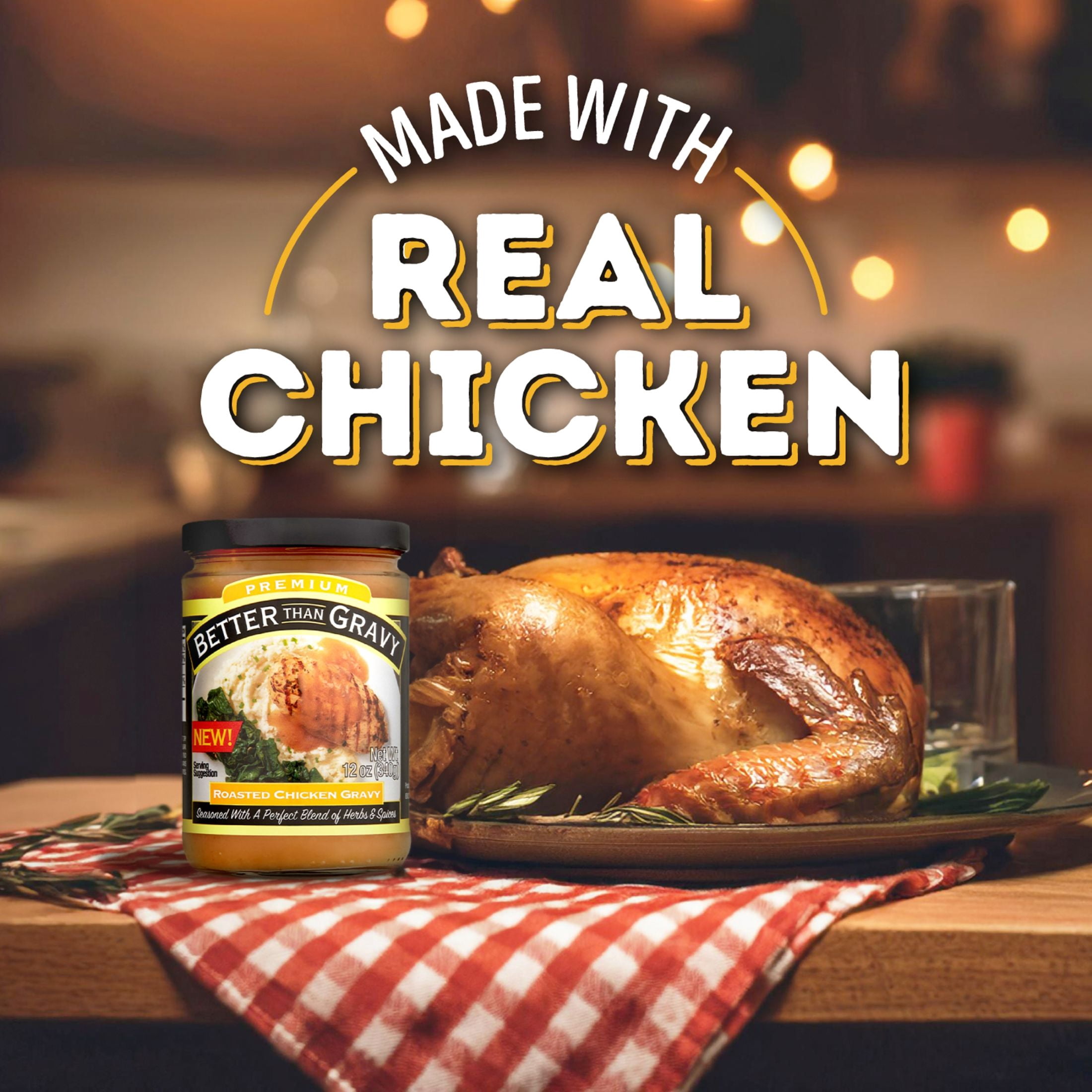 (12 pack) Better Than Gravy, Premium Roasted Chicken Gravy, Shelf-Stable, 12 oz Jar