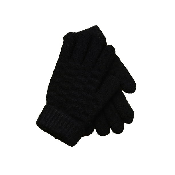 sweethay Guantes de invierno para mujer, cubiertas para manos, calentadores de manos, estilo Simple, antideslizante, tejido, guante para niñas, accesorio guantes y mitones Negro para niños sweethay AP011251-14B