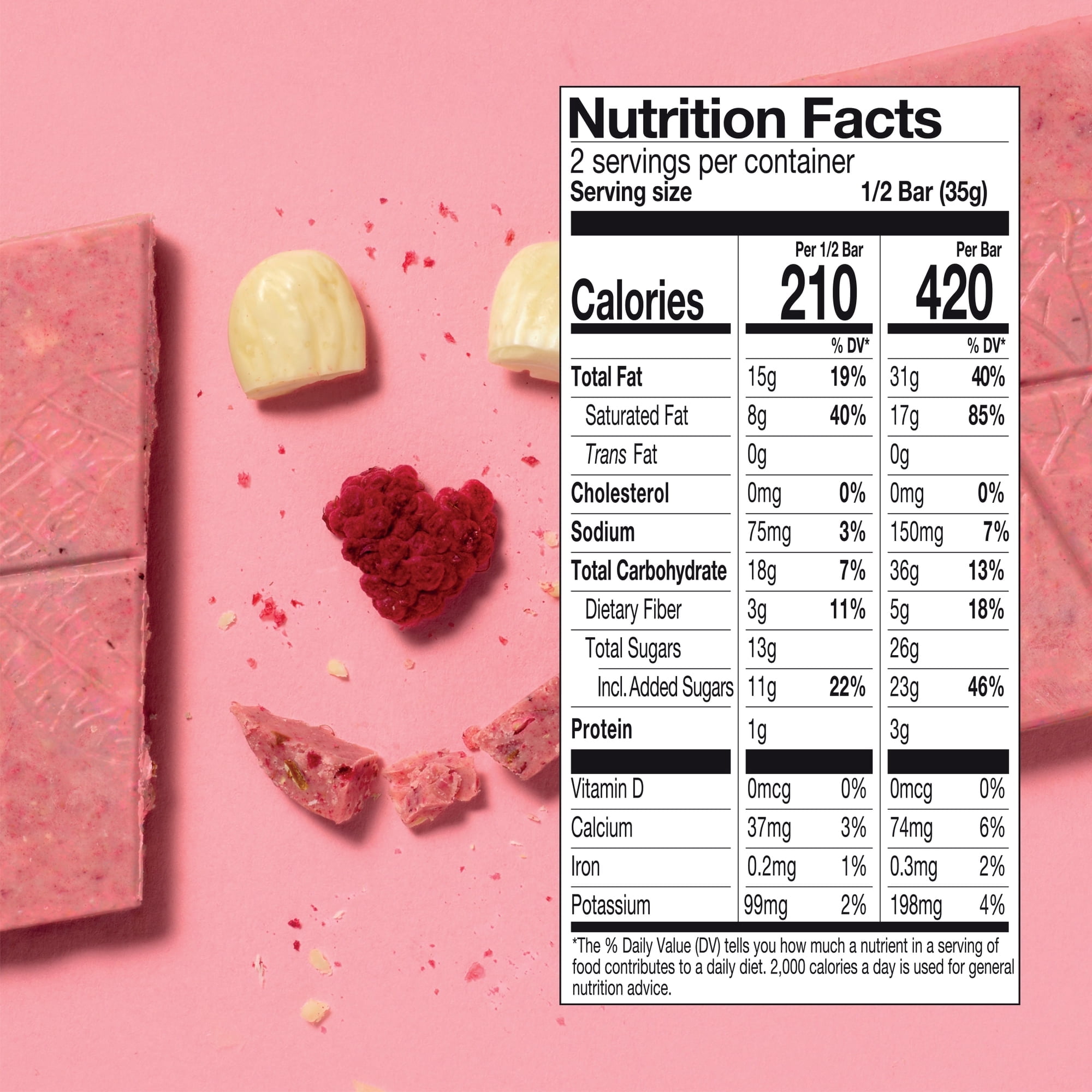 (Pack Of 6) VGAN Chocolate Bar White Raspberry Almond 2.46 Oz