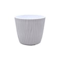 thumbnail image 2 of Plastic Plant Pots White Plastic Ripples Circular Flowerpot Planter with Drainage for Succulents and Indoor Plants(1-Piece) Rkxzt, 2 of 9