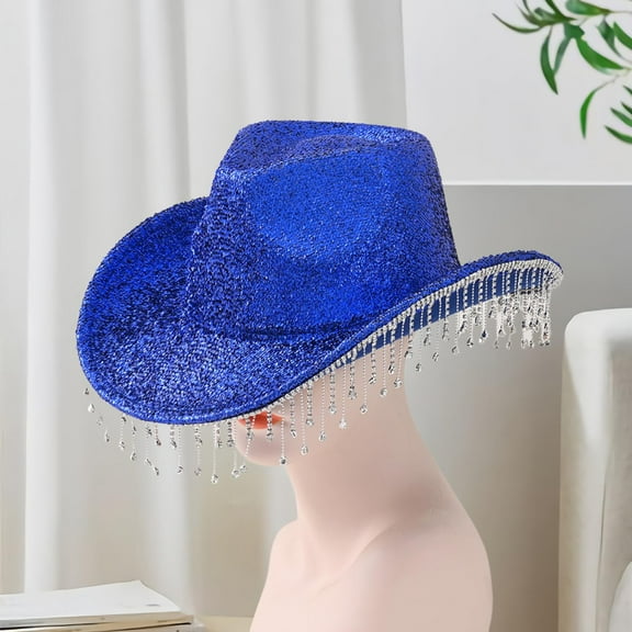 Segolike Cowboy Hat for Women Cowgirl Hat for Concerts Themed Party Wedding Birthday Gift Blue