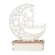 thumbnail image 1 of GOOHOCHY Luces LED decorativas de madera con forma de luna, luz nocturna artesanal Eid, lámpara de Ramadán Mubarak, 1 of 8