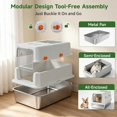 thumbnail image 7 of XL Enclosed Stainless Steel Litter Box with Lid, Light Gray, 7 of 7