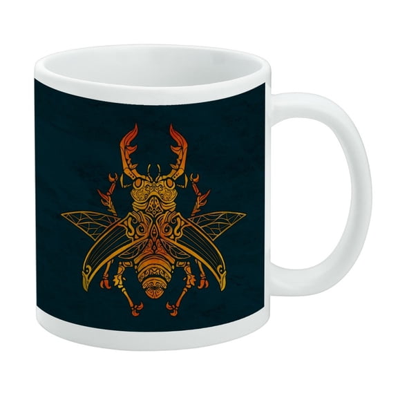 Steampunk Stag Beetle White Mug