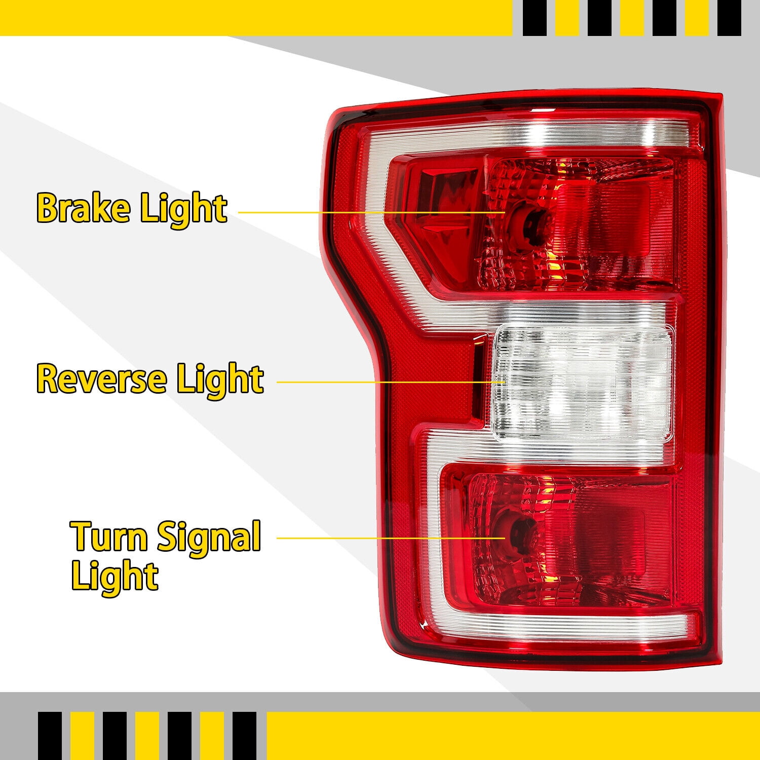 KOJEM Brake Tail Light Rear Lamp for Ford F150 F-150 18 19 20 Left Driver Side JL3Z13405H