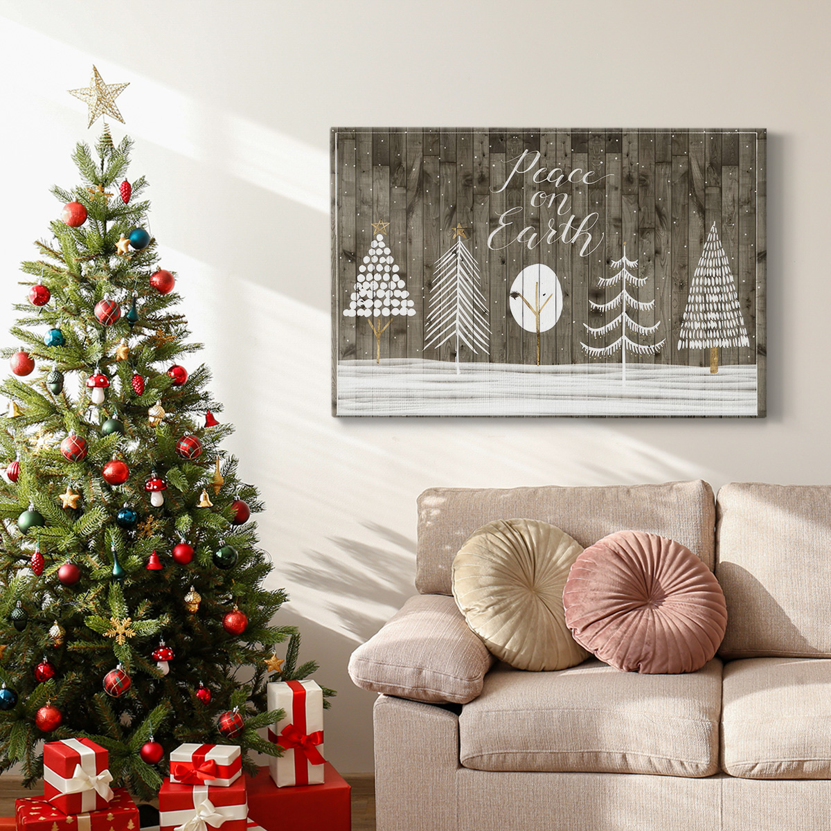 Wooded White Christmas Collection A- Gallery Wrapped Canvas