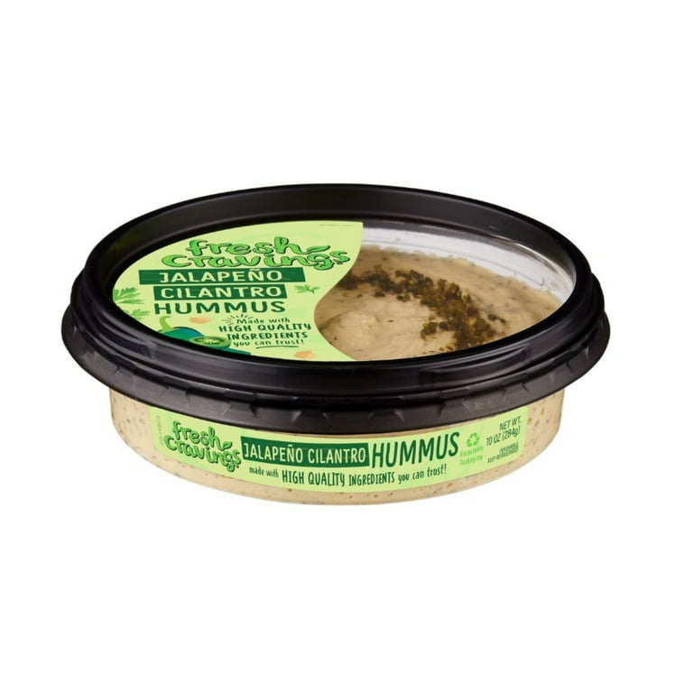Fresh Cravings Jalapeno Cilantro Hummus,10oz. Plastic Tub, Gluten