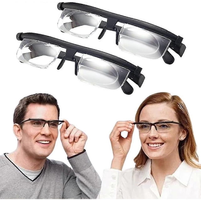 Adjustable Focus Glasses Dial Vision Near And Far Sight, Hd Zoom Adjustable Degree Reading Glasses, Distance Reading Glasses For Men Ladies Elderly (2