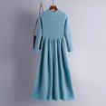 thumbnail image 2 of Robe Femme Col Montant Automne Hiver Col Roulé Manches Longues Ligne A Robe Tricotée Élégante Vêtements Adultes Femme Bleu Taille Unique, 2 of 7