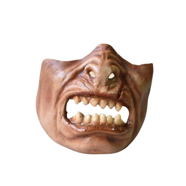 Cubierta Facial De Látex De Terror Para Halloween, Personaje De Película, Cubierta De Media Cara, Accesorios De Halloween Para Mascarada De Pascua Eigraketly HA036698-00