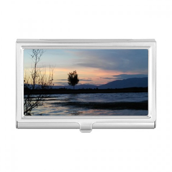 Sunset Beach Photography Business Card Holder Case Pocket Box Wallet