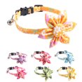 thumbnail image 6 of Visland 1 Pack Floral Cat Collar with Bell Kitty Puppy Breakaway Collar with Flower Charm Adjustable Soft Neck Collar for Small Dogs Other Small Pets, 6 of 7