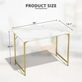 thumbnail image 7 of YRLLENSDAN Computer Desk with Metal Frame, Office Desk for Home Office, Modern Simple Style writing Desk, 40 Inchs, Adjustable Feet, (Gold), 7 of 7