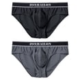 thumbnail image 2 of TANBOM Men's Bulge Enhancing Briefs Mesh Nylon Underwear Black/Gray XXL 2-Pack, 2 of 6