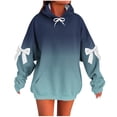 thumbnail image 2 of DAFPZW Women's Pullover Hoodies Gradient Color Long Sleeve Cute Bows Trendy Fall Fashion Tops Hooded Sweatshirts, 2 of 5