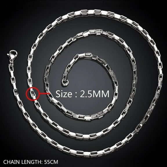 Stainless Steel Necklace Chain Box Chain Lobster 18-24" 2.5Mm Lobster B201