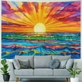 thumbnail image 4 of Creowell  Boho Rainbow Sun Tapestry Wall Hanging - Reactive for Bedroom Aesthetic and Home Room Decor  40x60inch, 4 of 6