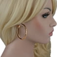 thumbnail image 2 of Ky & Co Rose Gold Tone Big Hoop Etched Earrings 2 3/8" Ladies Adult Female, 2 of 5