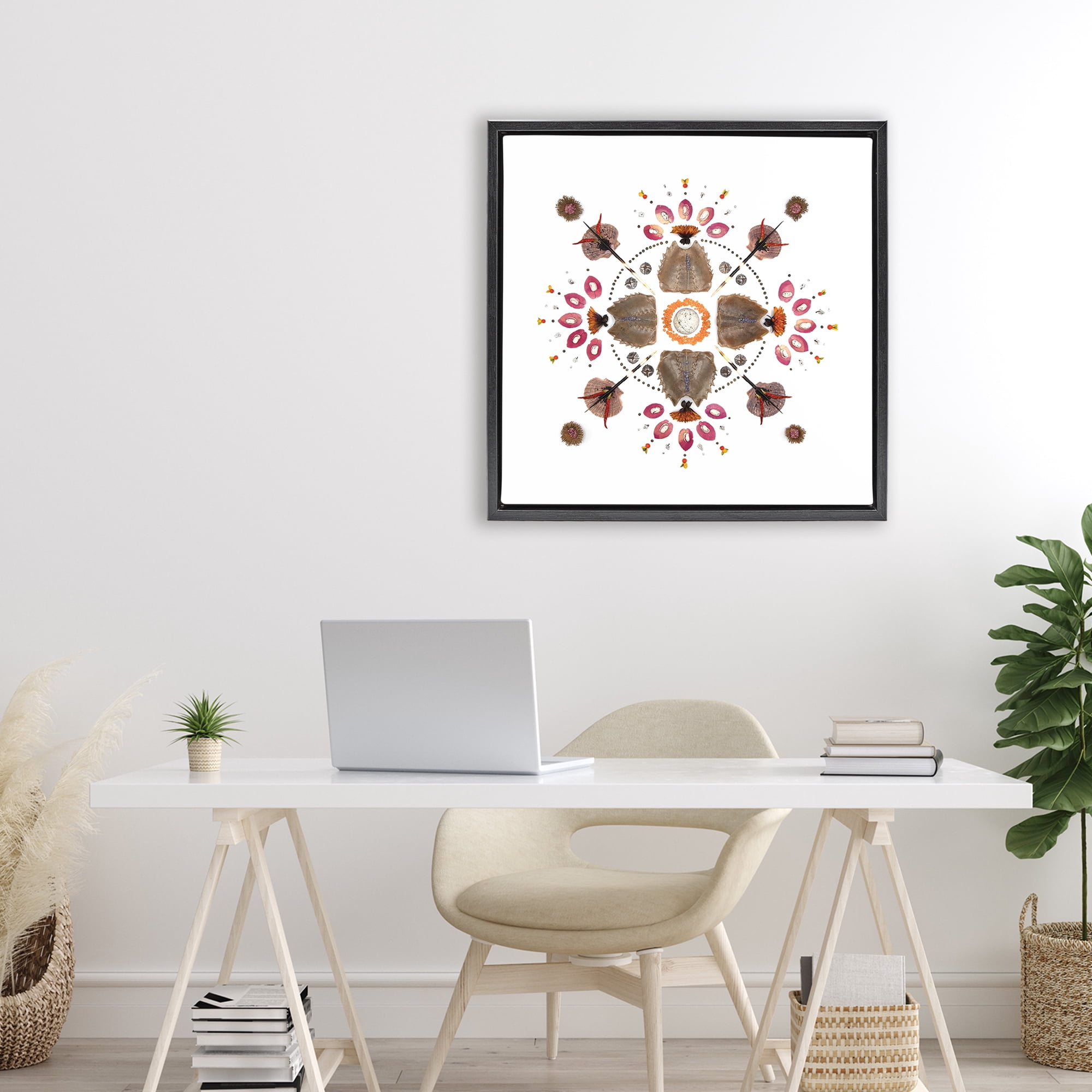 Stupell Industries Symmetrical Nautical Collection Black Framed Floater Canvas Wall Art, design by Beth Adoette