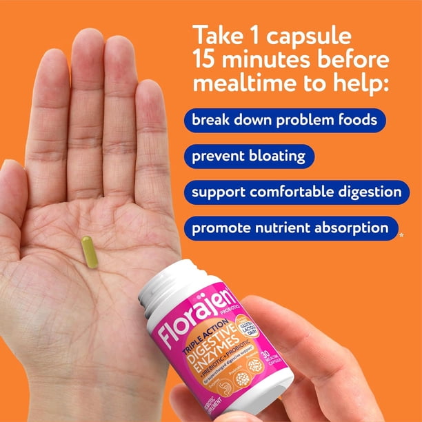 Florajen Digestive Enzymes with Probiotics & Prebiotics, 30ct