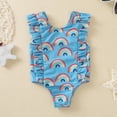 thumbnail image 2 of Girls One Piece Swimsuit Sleeveless Ruffle Funny Print 6M-3Y Kids Baby Swimwear Quick Dry Comfy Beach Toddler Bathing Suit on Clearance, 2 of 6