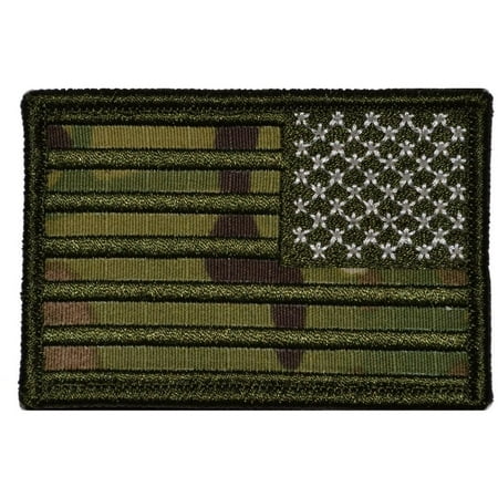 MultiCam USA Camo Flag with Green Stitching - 2x3 Patch