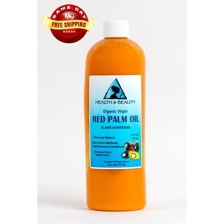 PALM OIL "RED" EXTRA VIRGIN UNREFINED ORGANIC CARRIER COLD PRESSED PURE 16 OZ