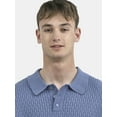 thumbnail image 4 of No Boundaries Basket Stich Polo Sweater, Men's and Big Men's, 4 of 5
