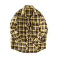 thumbnail image 2 of UVEASISHA Big and Tall Shacket Jacket for Men Fall Casual Plaid Shirt Jackets Drop Shoulder Long Sleeve Button Down Thin Coat with Pocket,Limited Time Deal,Yellow,3XL, 2 of 4