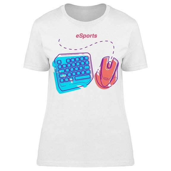Gaming Keyboard And Mouse T-Shirt Women -Image by Shutterstock, Female Large