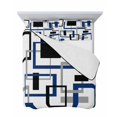thumbnail image 7 of Blue Black Geometric Twin Size Down Alternative Comforter, Lightweight Comforter Quilt Bedding Set with Pillow Shams Modern Minimalist Stripes Aesthetic All Seasons Bed Comforter Duvet Insert 68"x86", 7 of 7